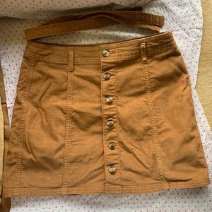 Button down skirt with belt